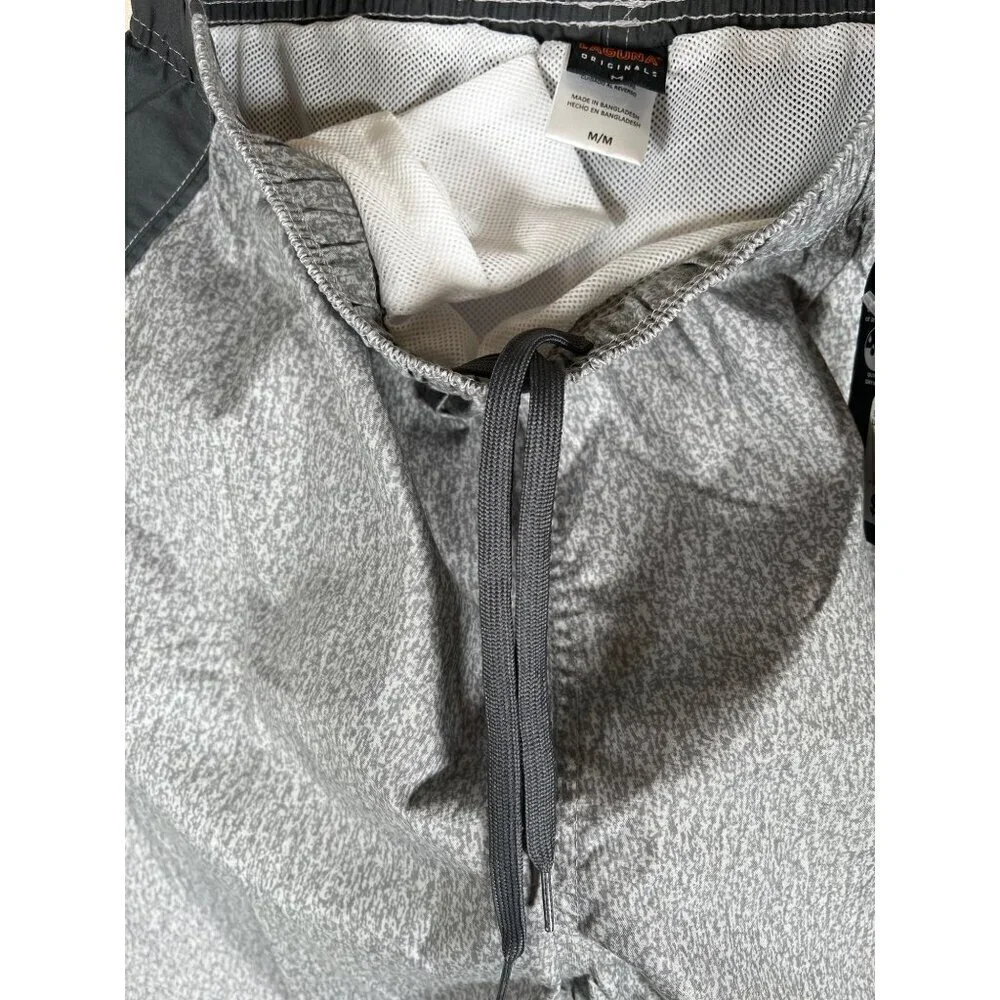NWT Laguna Originals Size M Grey Swim Shorts Color Blocked Trunks UPF protection